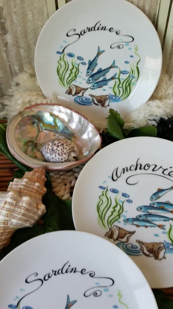 Delightful Vintage Seymour Mann Anchovy and Sardine Plate. These