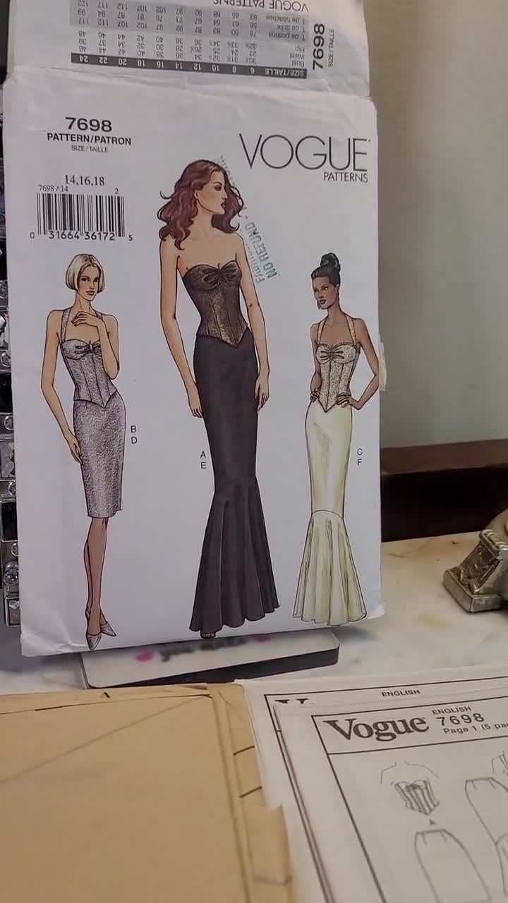 chinese dress ladies 1990's Vogue Mini or Midi Bias Cut Dress Pattern with Mermaid Hem