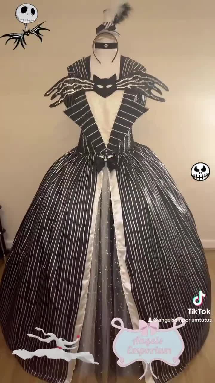 white christmas dresses 1960s Nightmare Before Christmas Bat Striped Dress main image 1