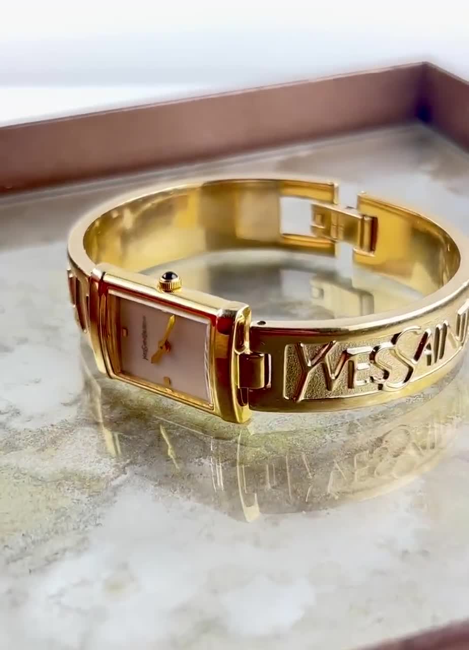 100% Authentic Yves Saint Laurent YSL Watch Gold Tone