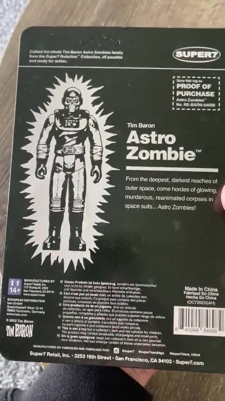 Signed Super7 Tim Baron “astro Zombie” Wave 4 GLOW Action Figure