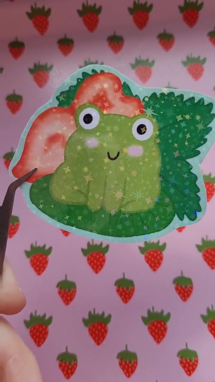 ElectricFangs Cute Strawberry Milk Frog Pin