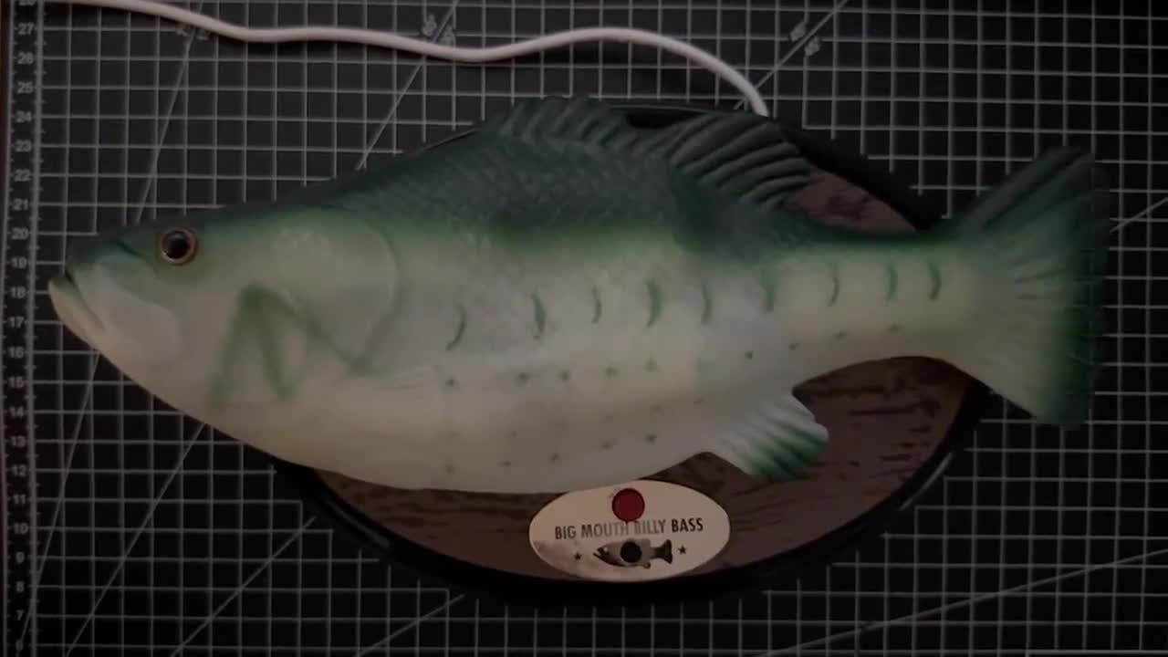 Poisson Mural Chantant Big Mouth Billy Bass - Nouveauté Vintage, Vendu En L'état