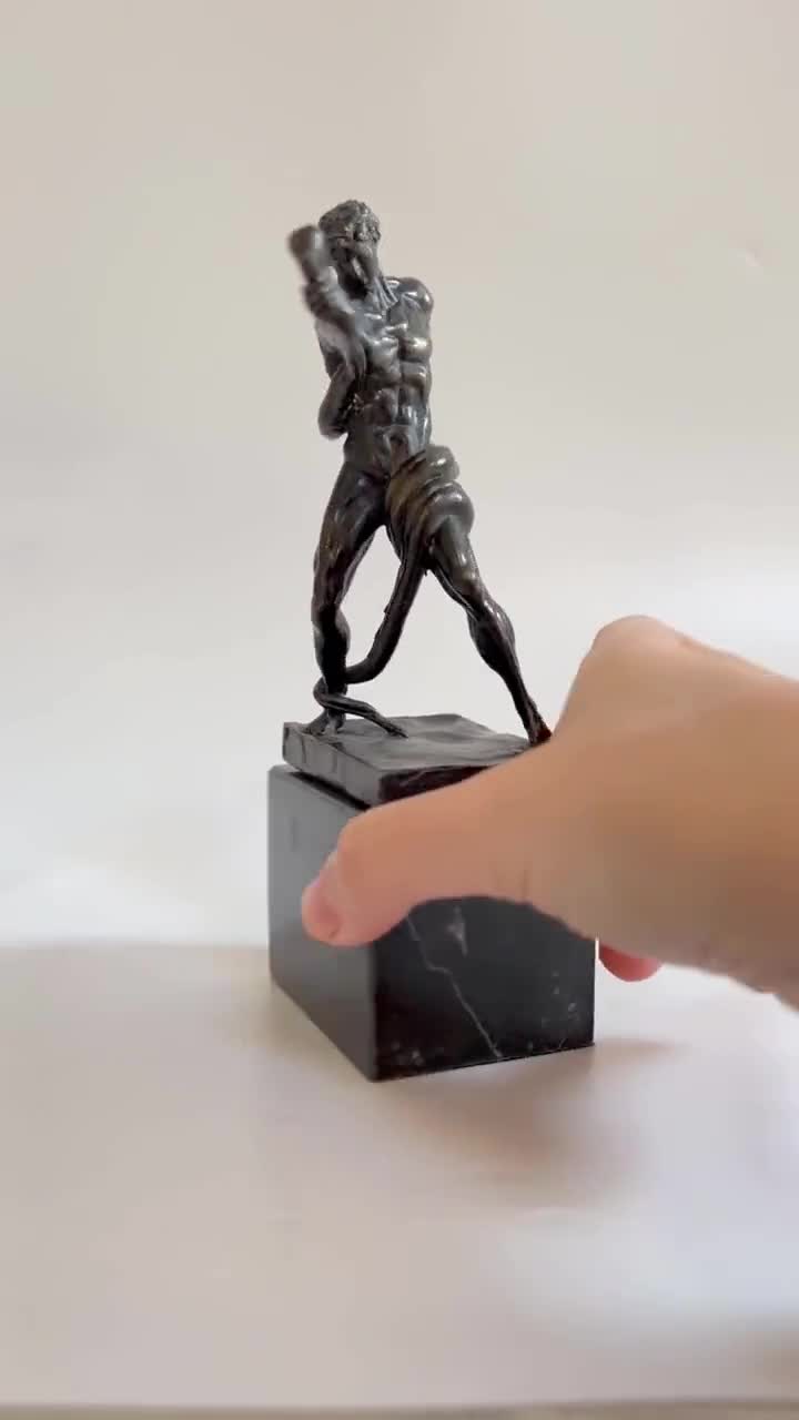 Athlete Wrestling with a Python Sculpture, Roman Art Figure