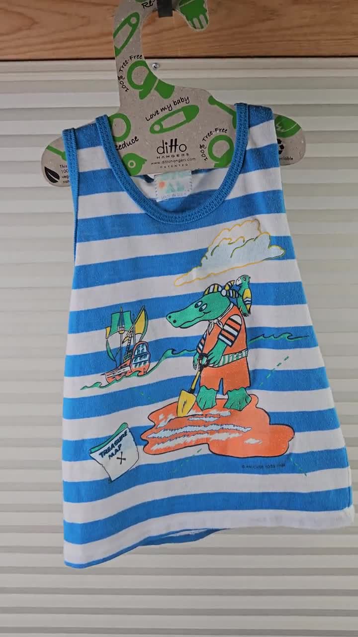Treasure Map Alligator Size 6 1998 Kids Striped Tank Top - Etsy