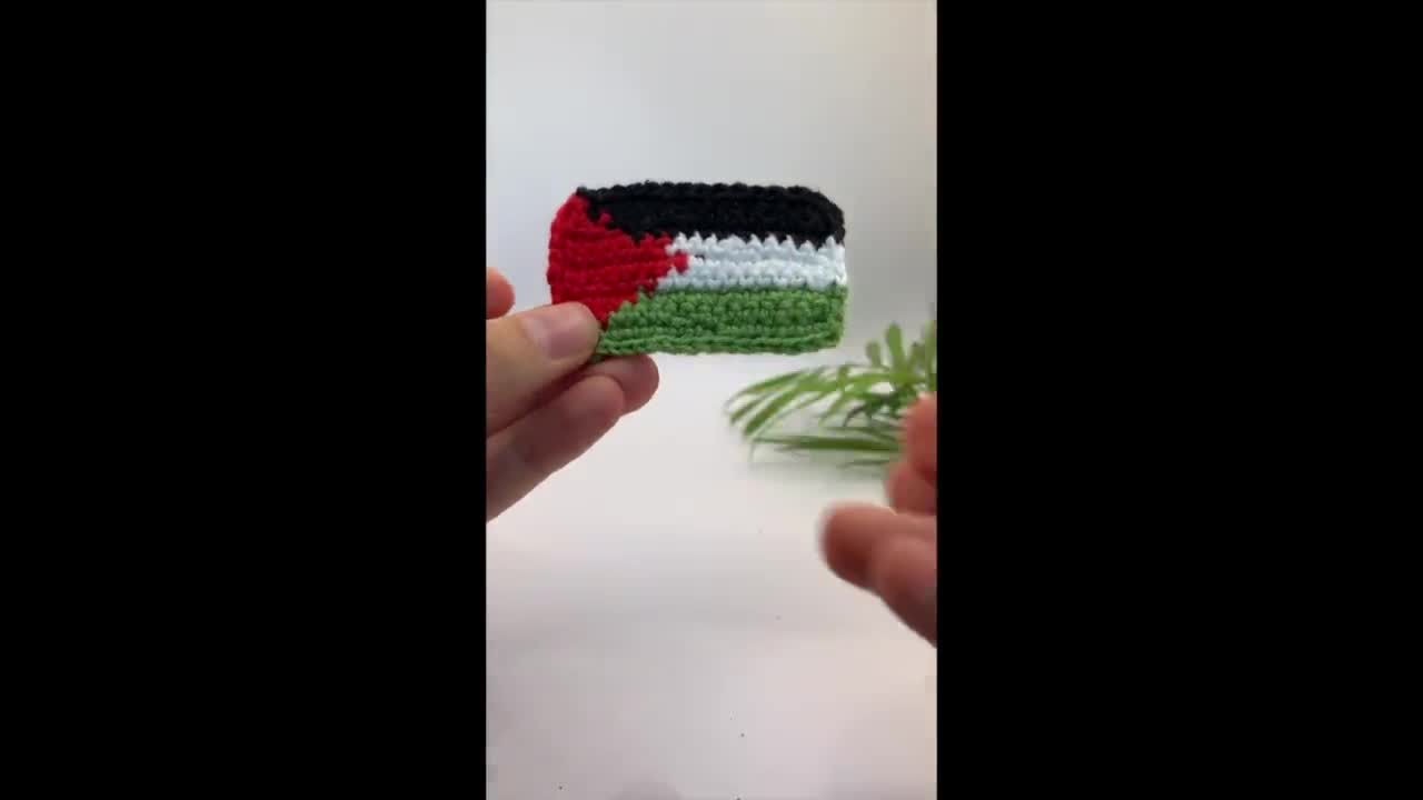 Crochet Pattern, Palestine Flag Badge, Watermelon Slice Hair Clip, Handmade  Landyard Pin, Gift for Her 