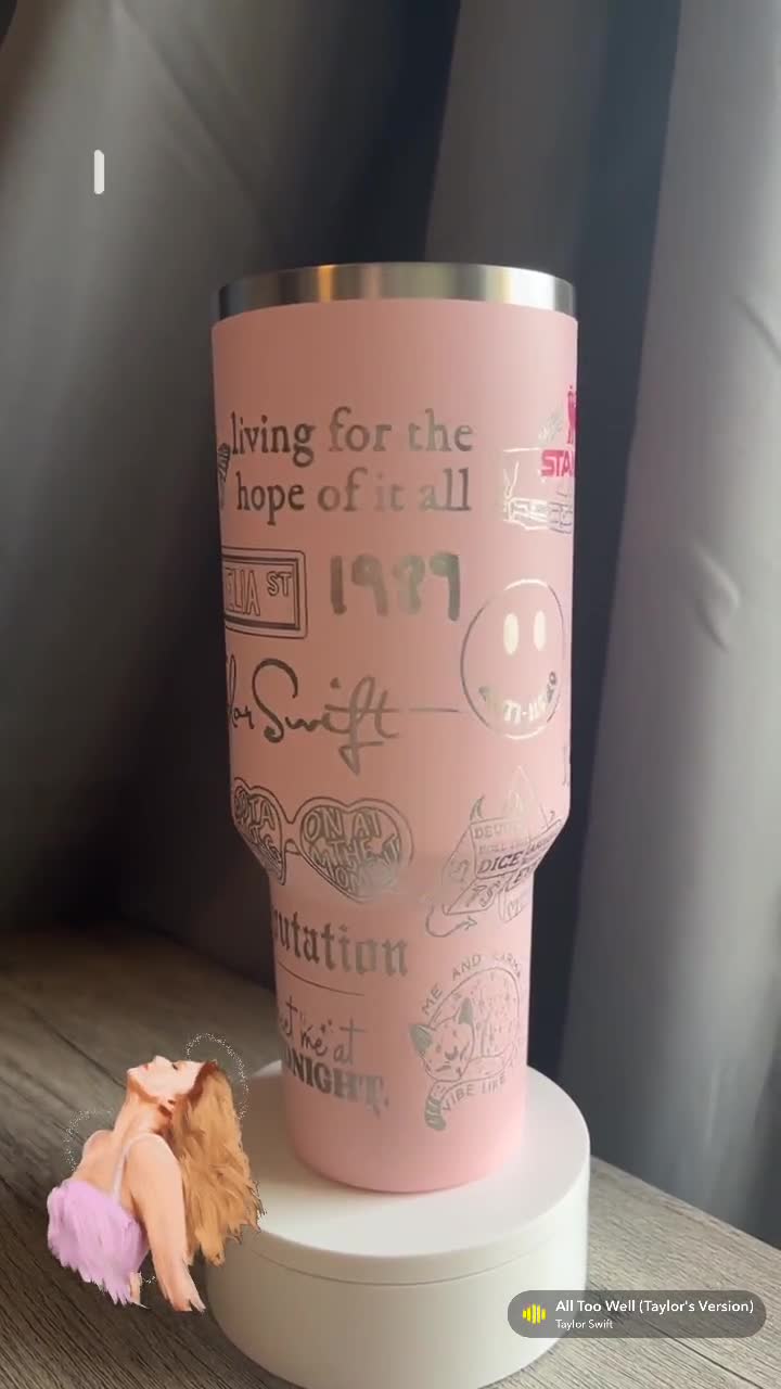 Handmade etched Taylor Swift tumblers - picture is - Depop