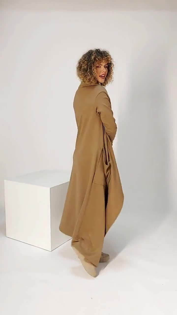 Plus Size Wool Cape, Long Sweater Coat, Knitted Cape Coat, Extra