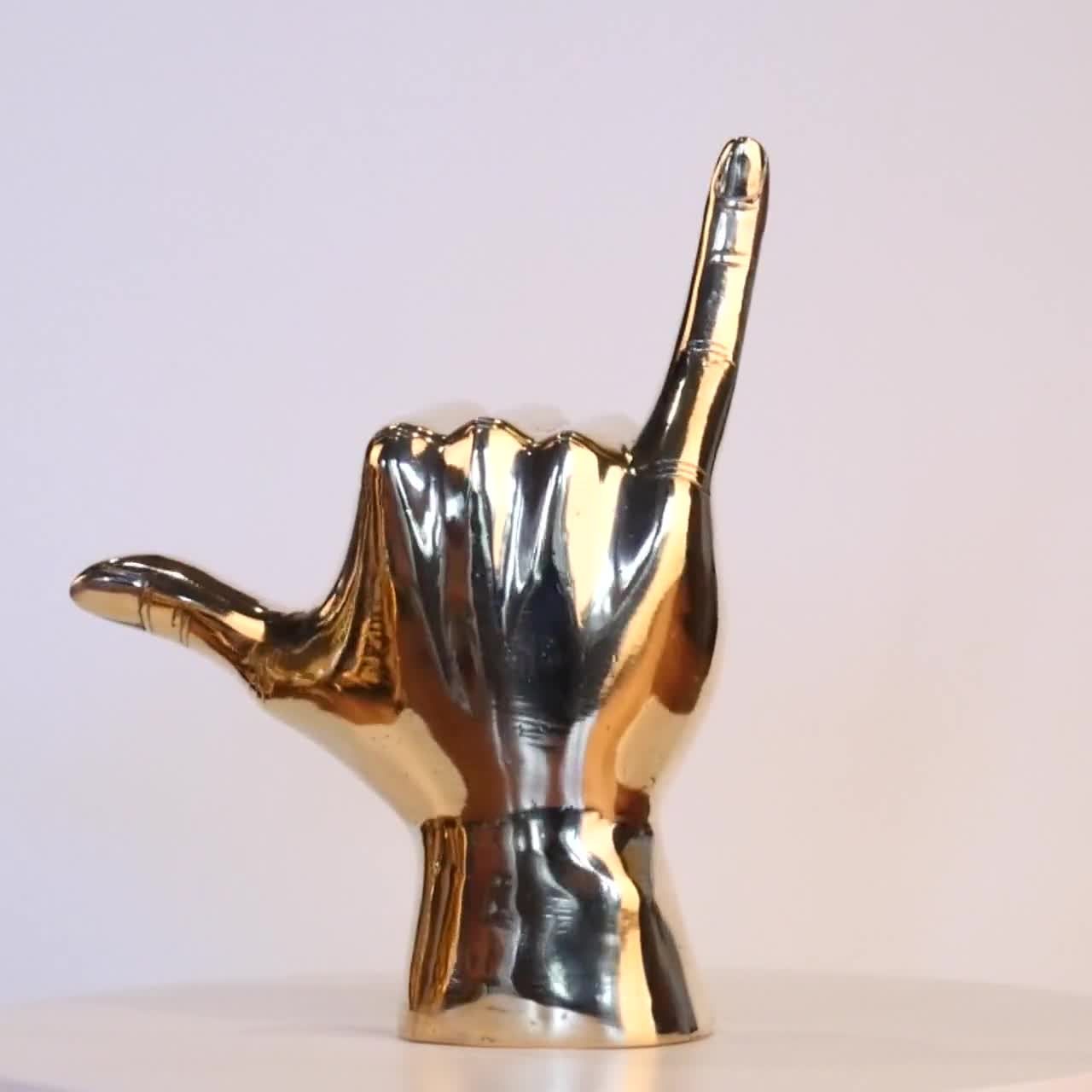 Shaka Hand Sign Sculpture in Brass – PRIZE