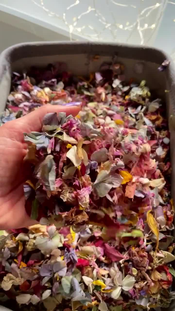 Confeti de boda biodegradable / Pétalos de flores reales / Claveles  liofilizados Hoja de eucalipto / Rosa blanco verde / Novia ruborizada 1  litro -  México