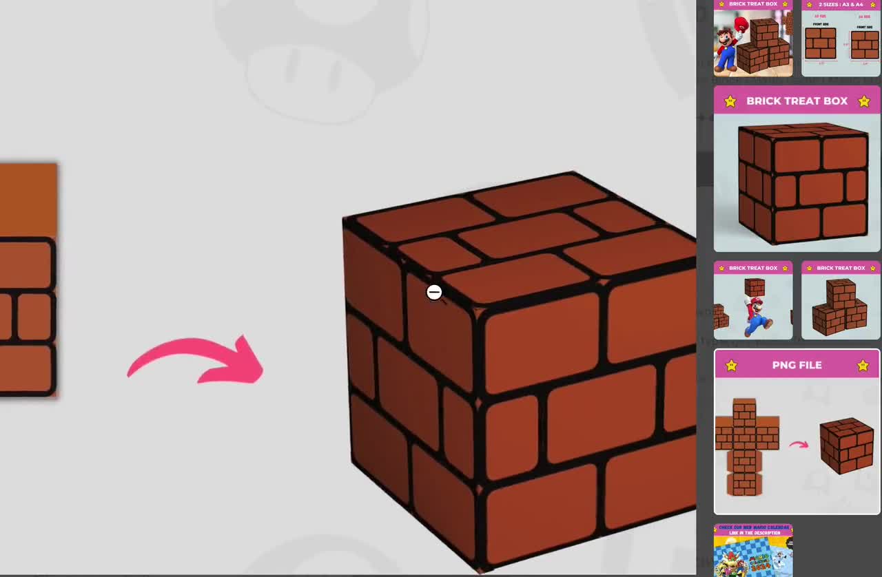 デジタルスーパーマリオブリックトリートボックス：印刷可能な