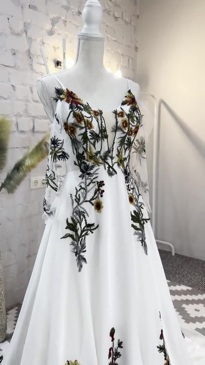 Amazon.com: Embroidered Floral Dress for Women Summer Flower