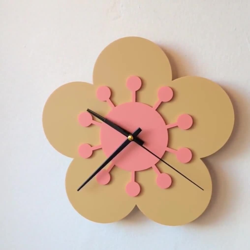 Flower Wall Clock - Etsy