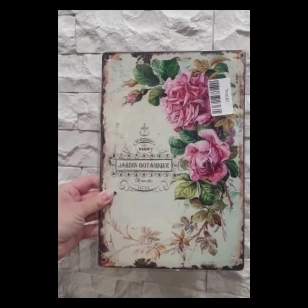 GLOBLELAND Plaque En Métal Vintage Fleur Et Vélo 8x12pouces, Panneaux Décoratifs Muraux Rétro En Métal Pour La Maison, La Cuisine, Le Bar, Le Café, Le Club, La Décoration De Verger