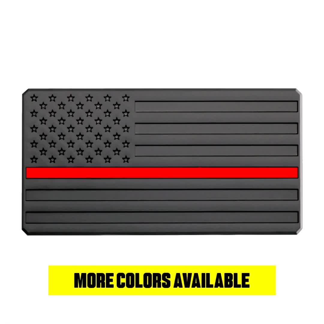 Emblème du drapeau américain noir mat - Drapeau des États-Unis pour  véhicule - 5 po. L x 2,5 po. l