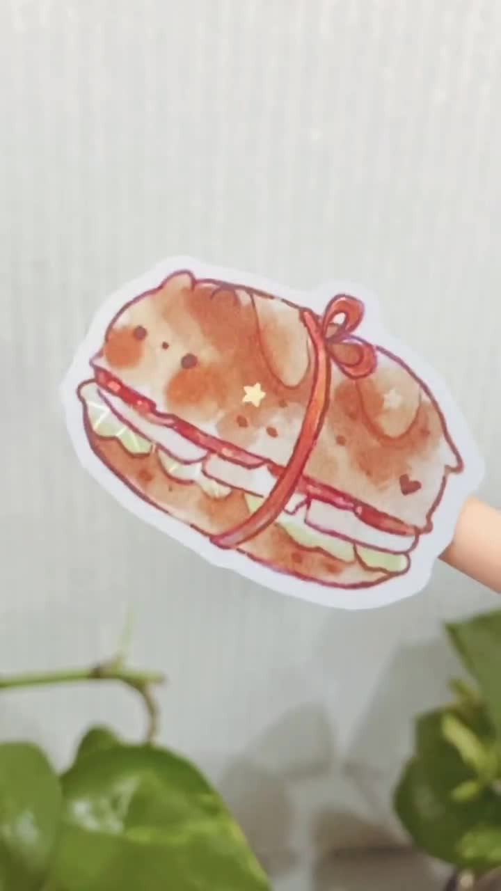 Cute Animal Foodies 2 Stickers/ Matte/ Holographic/ Die Cut