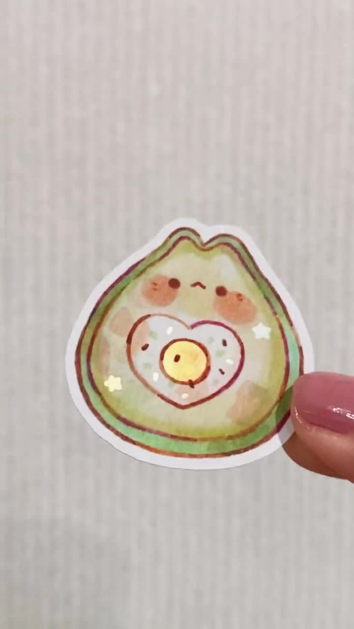 Cute Animal Foodies 3 Stickers/ Matte/ Holographic/ Die Cut