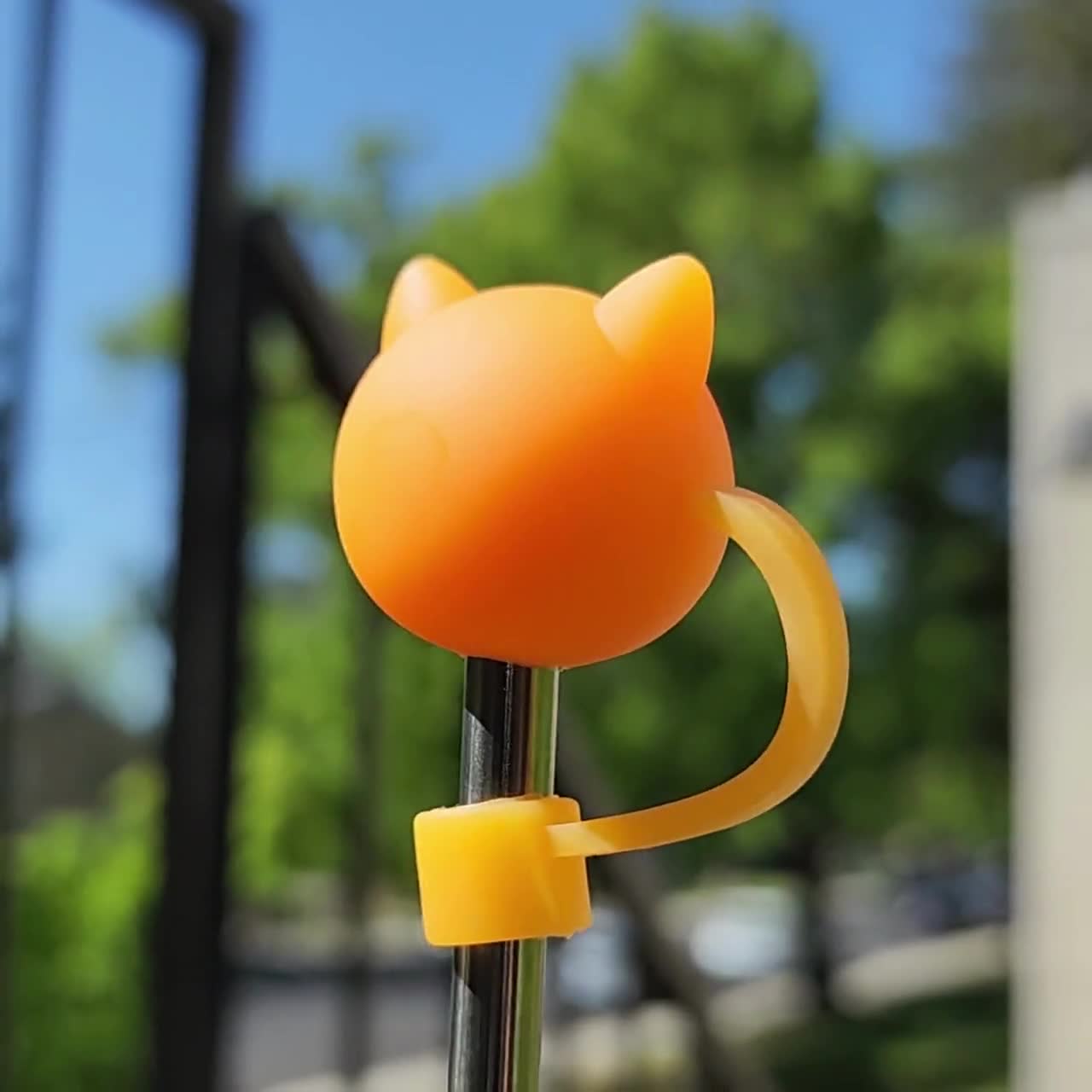 Silicone Straw Cover Topper Cap Cute Animals for Reusable Straw Decoration,  Silicone Fox Llama Dragon Cat Straw Accessory Fits Most Straws 