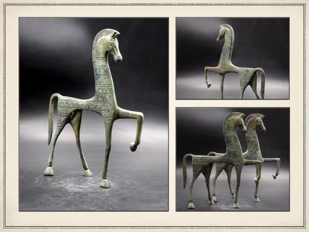 古代ギリシャの馬のブロンズ像、金属芸術彫刻、博物館レプリカギリシャ