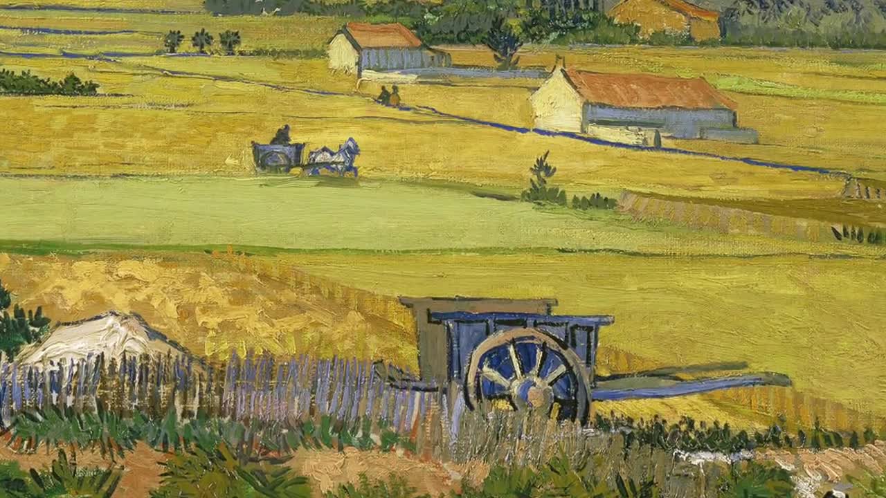 フレーム付きテレビアート、ヴィンセント・ヴァン・ゴッホの油絵「収穫