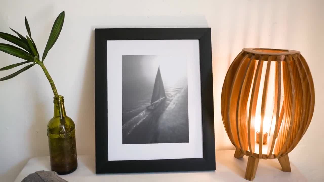 Black and White Sailboat Wall Art Printable, Minimalist Coastal Decor, Nautical Ocean Photography, Beach House Wall Art Digital Download video poster