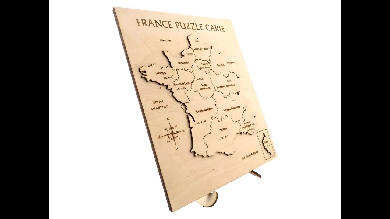 Puzzle des régions de France - 30 x 30 cm - PrimoLaser