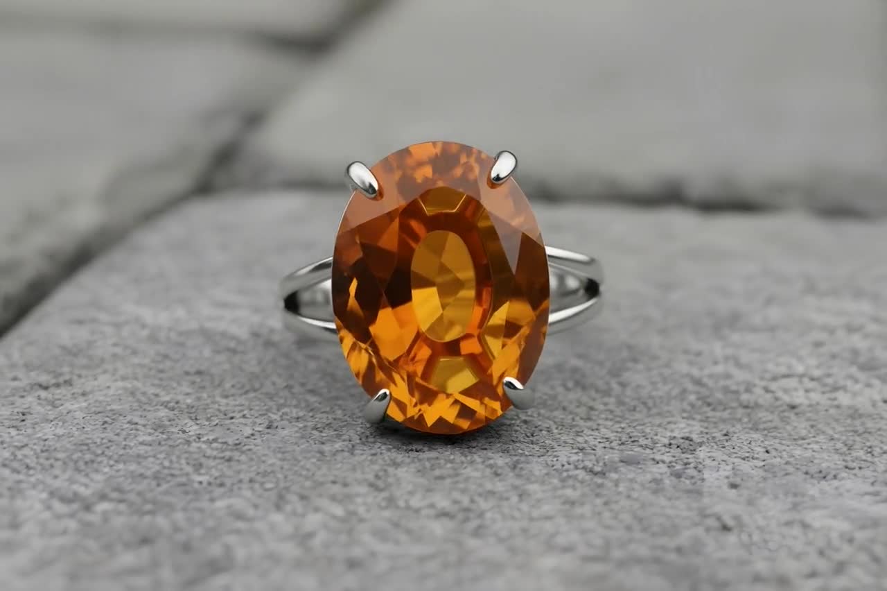 Citrine Ring · November Birthstone Ring · Gemstone Ring