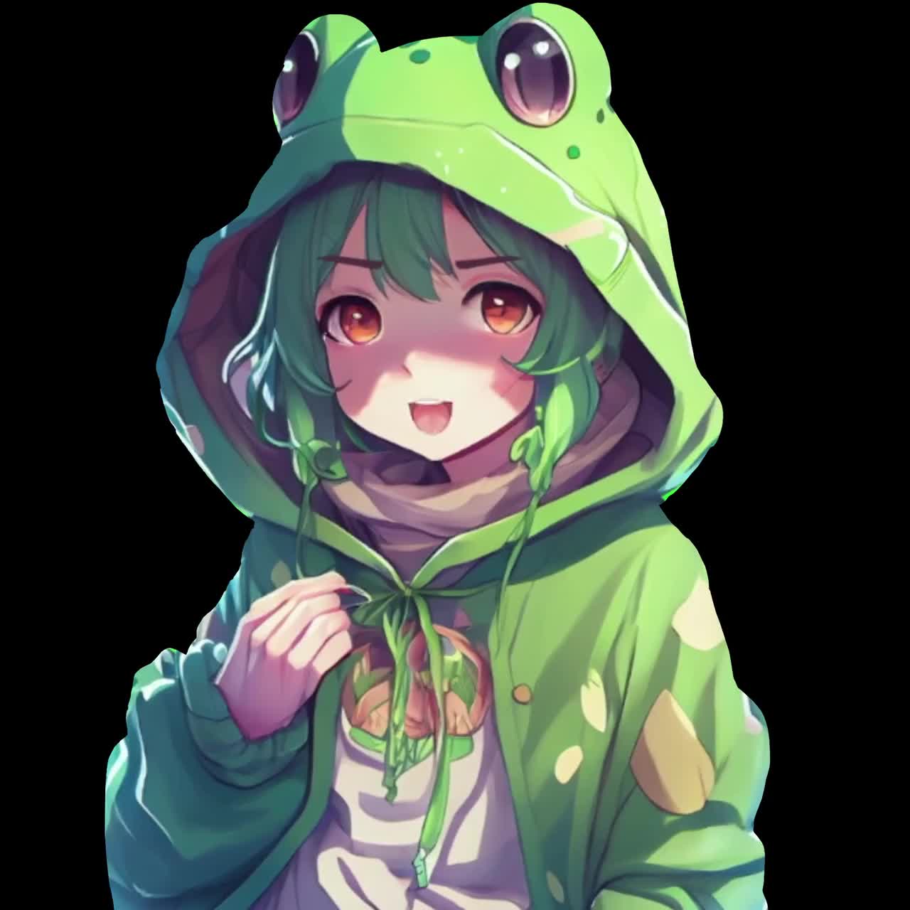 Premium AI Image | Japanese cute frog repeated patterns anime art style  with pastel colors