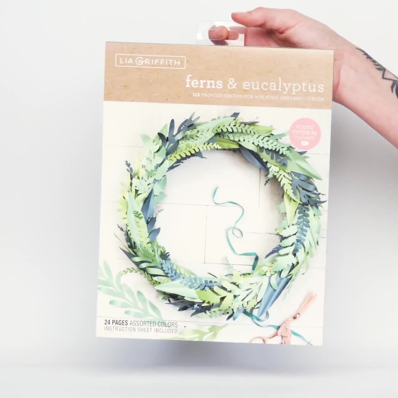 Lia Griffith Frosted Paper Ferns & Eucalyptus Leaves Kit 