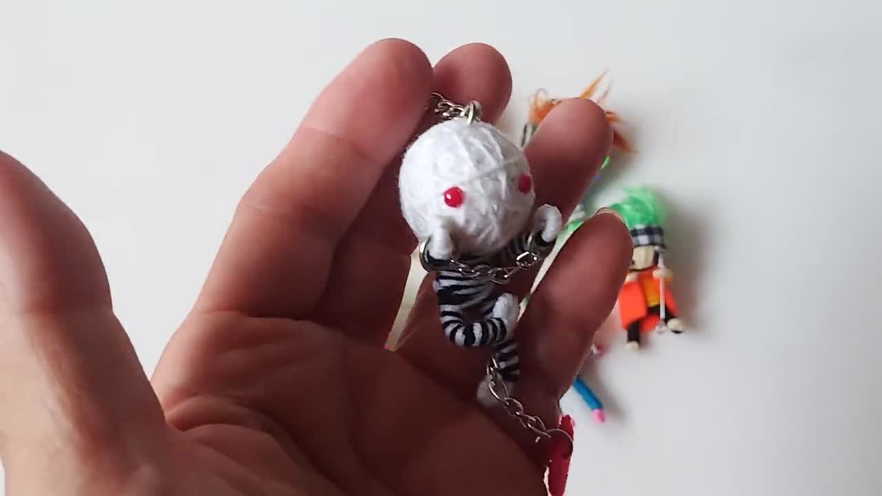 Handmade Thai Fight String Doll Keychain: Unique Bag Charm #6 - Etsy