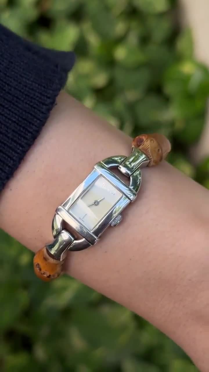 Vintage Gucci 6800L Quartz Watch With Bamboo Bracelet - Etsy Canada