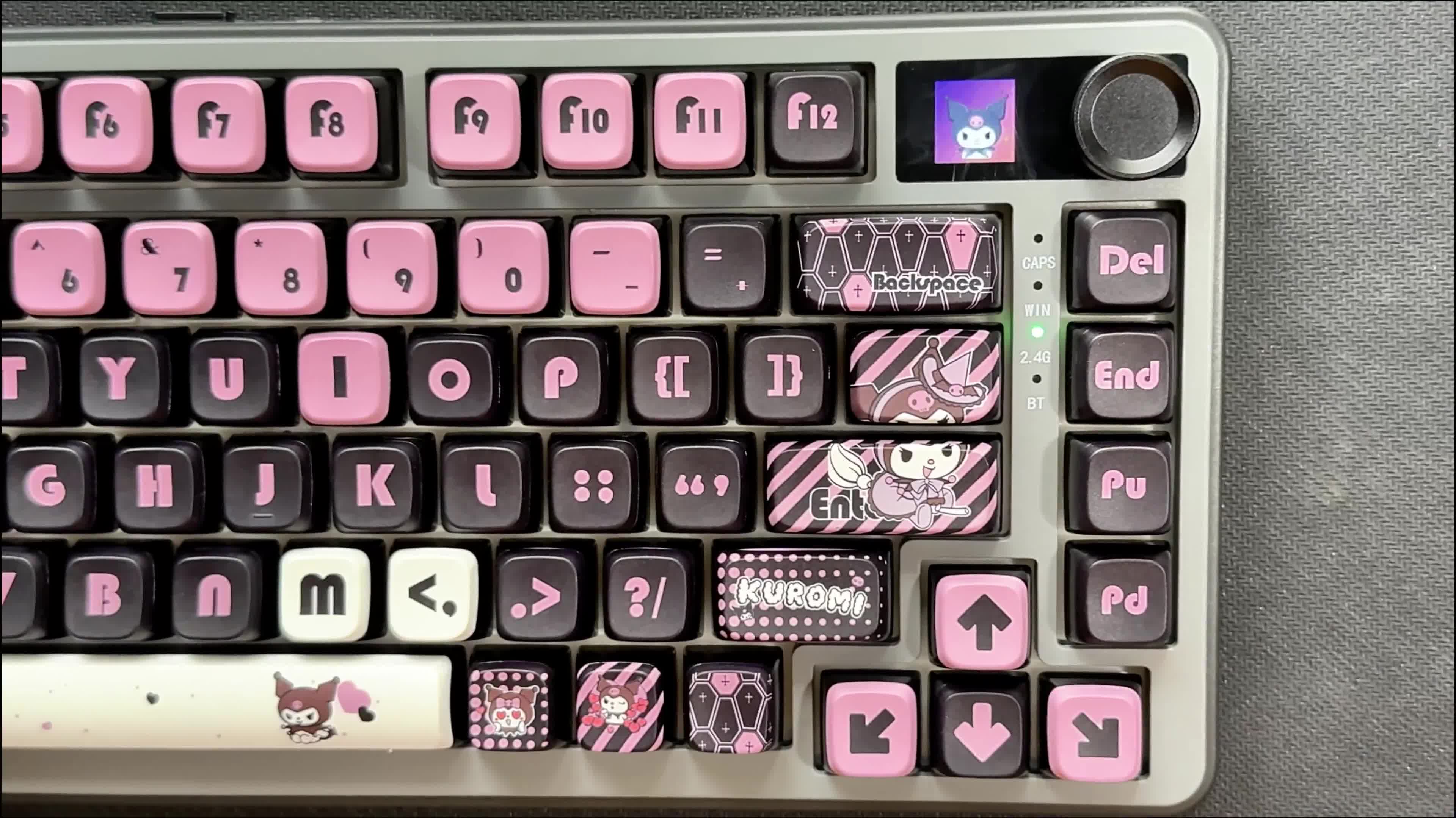 Sanrio Kuromi Custom Mechanical Keyboard – 75% Layout With Screen