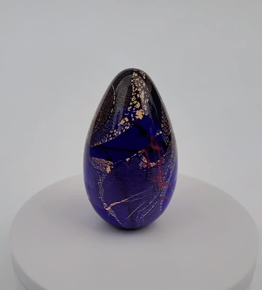 Glass Eye Studios Dichroic Egg Paperweight - Seattle Art Glass