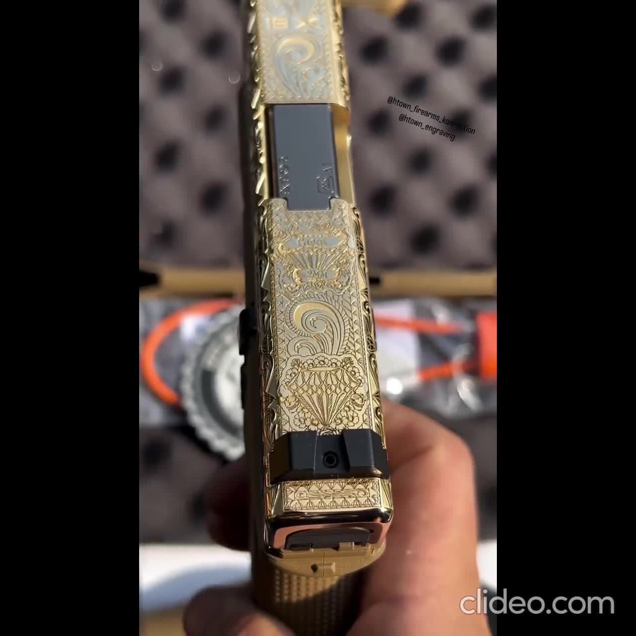 Glock19X アラベスク彫刻 スライド Glock 19X Scroll Engraving Vector | Firearm Slide Design (digital