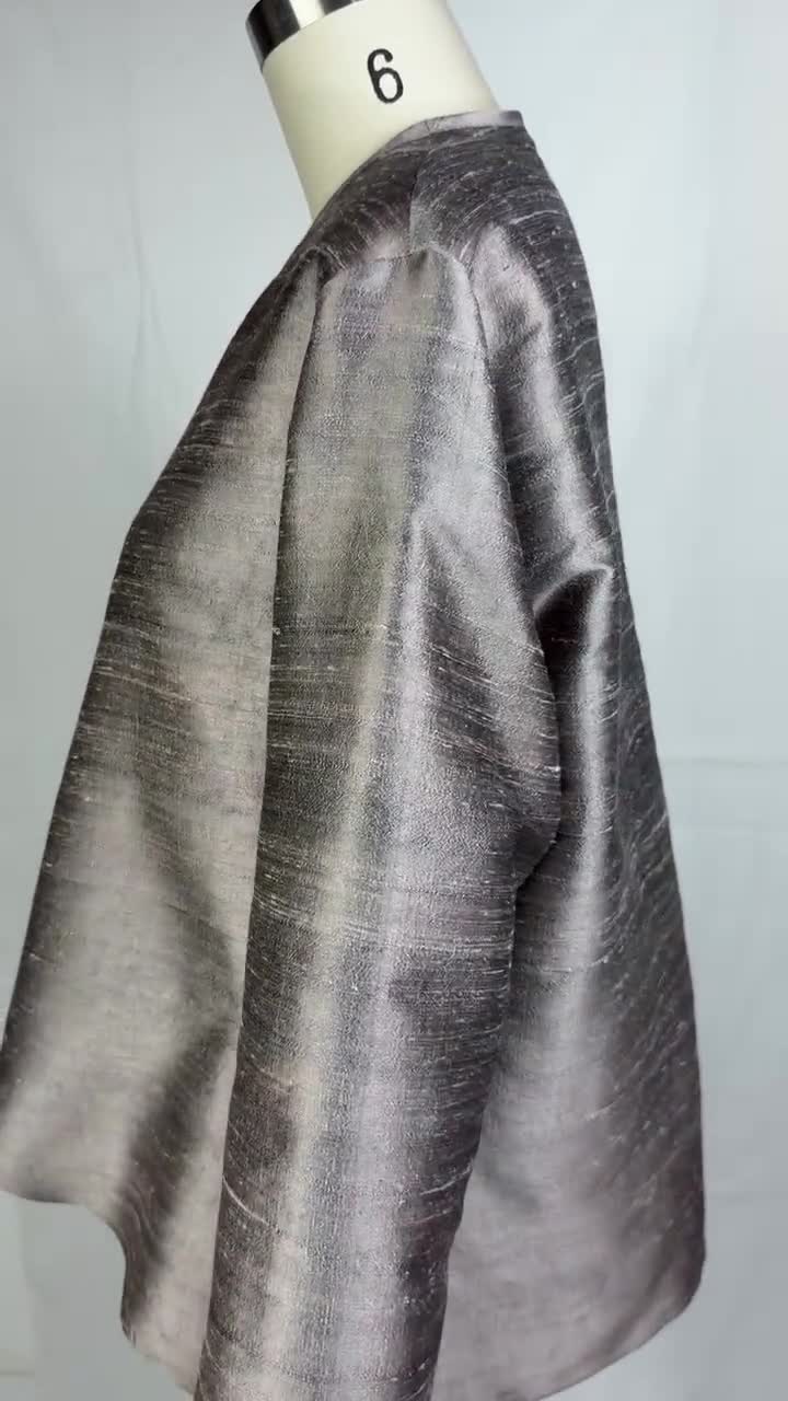 50s シルク スモーキングジャケット　スイス製　SOIE SILK Silk Evening Jacket, Swing Style No-button Silk Jacket, Elegant