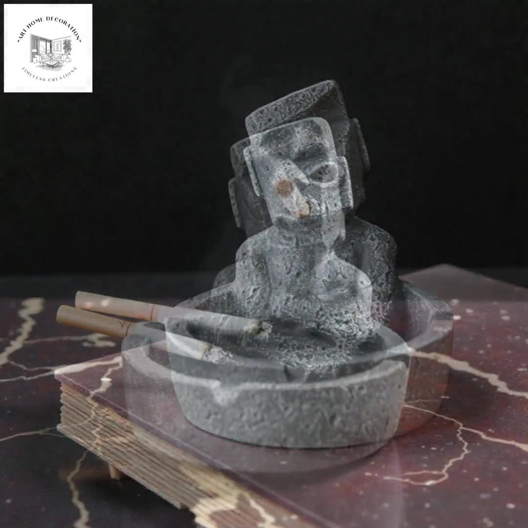 Funny Moai Statue Ashtray, Resin Island Man Desk Decor - Etsy