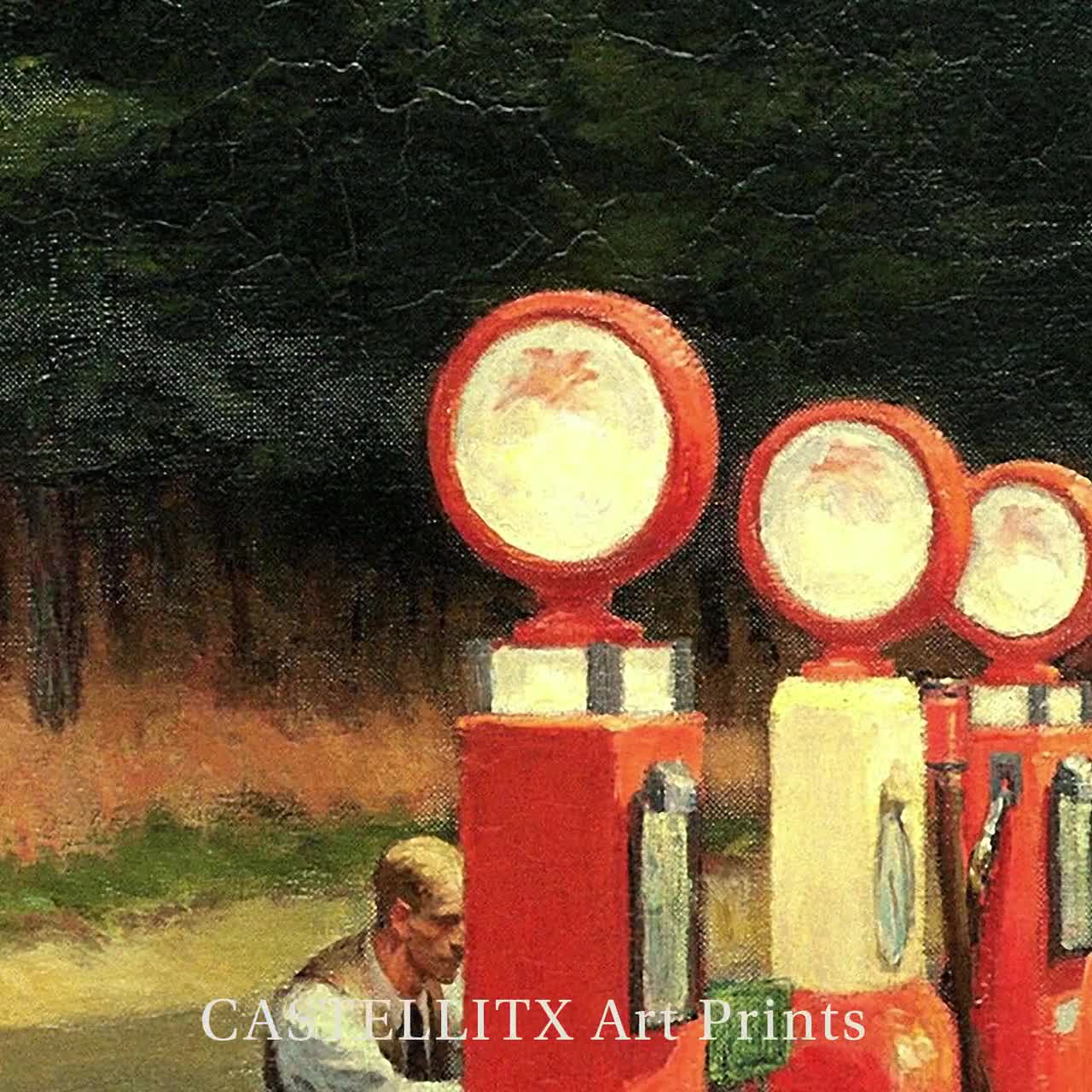 エドワード・ホッパー展ポスター、エドワード・ホッパー版画、ガス