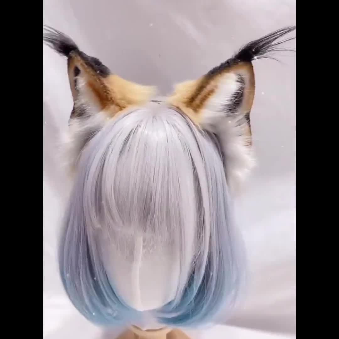 JUNENTER] ハンドメイド ウルフ耳ヘッドバンド キツネ耳ヘアバンド ウルフ コスプレ小道具 (ブラックレッド、M) ハンドメイド リンクス  ワイルド キャット イヤー ファー フェイクファー リンクス キャット イヤー ヘアバンド コスプレ リンクス キャット イヤー ワイルド ..., image size:1080x1080