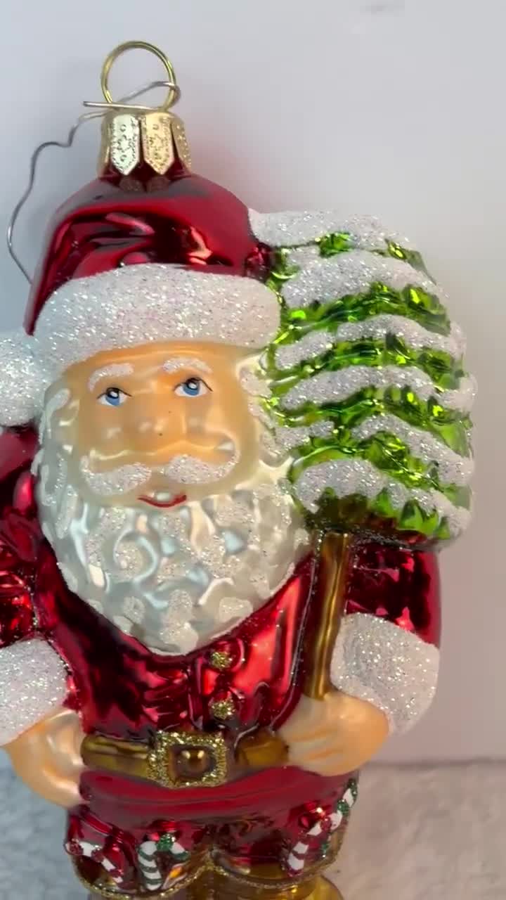 Max Glass Handmade in Poland Glass Santa Christmas Ornament