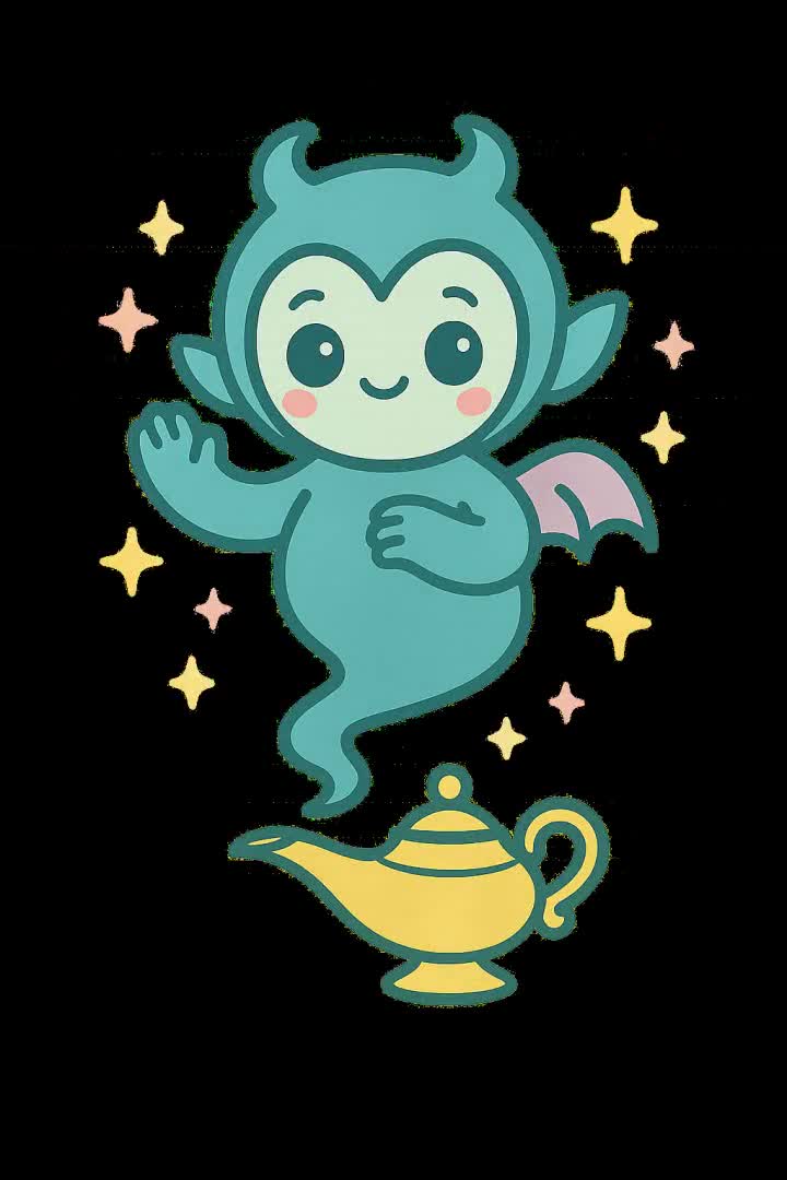 Genio Kawaii - Imágenes SVG, PNG y PDF de Djinn (Descarga digital) video poster