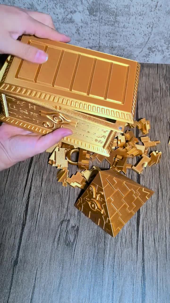 3D Printed Gold Millennium Puzzle and Millennium Sarcophagus Deck