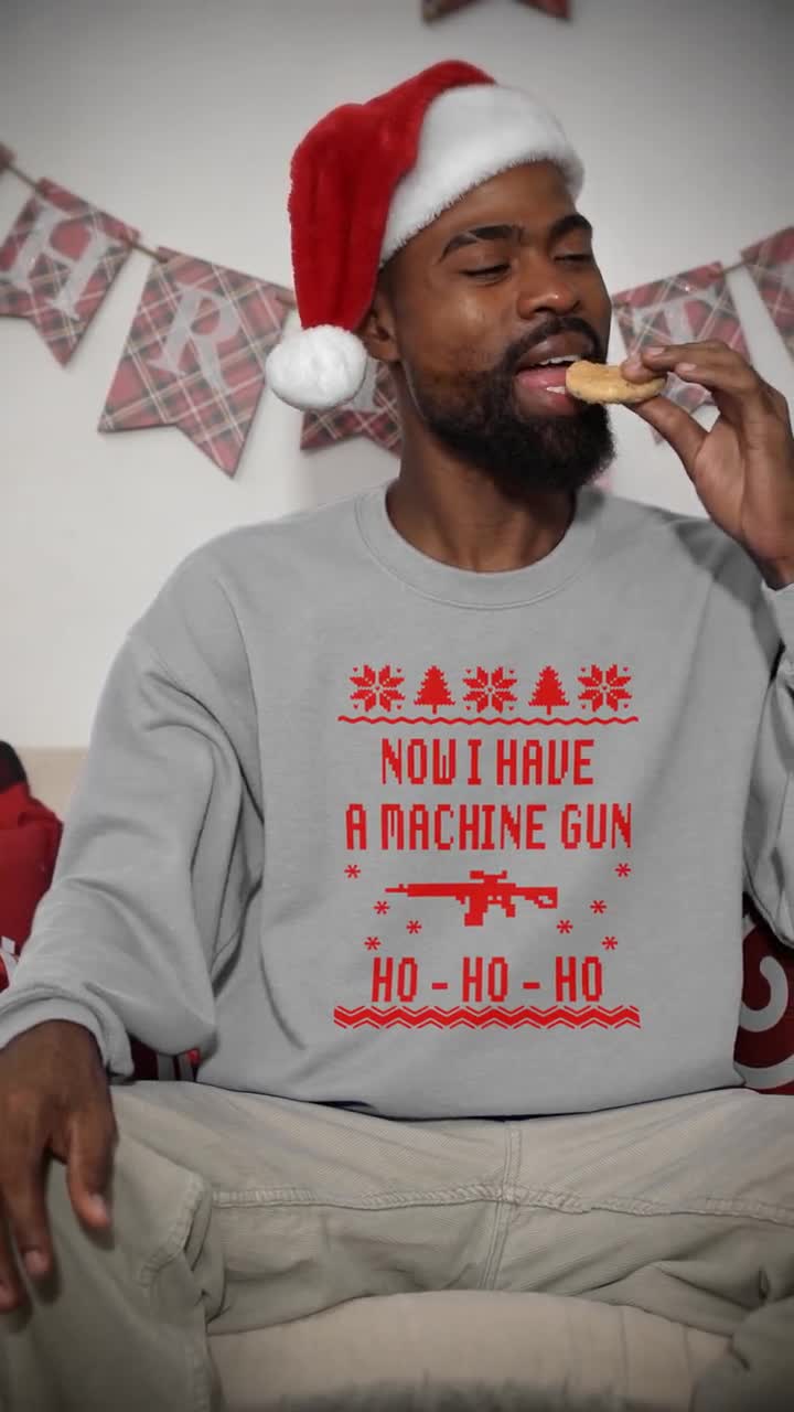 Now i have a hotsell machine gun christmas jumper