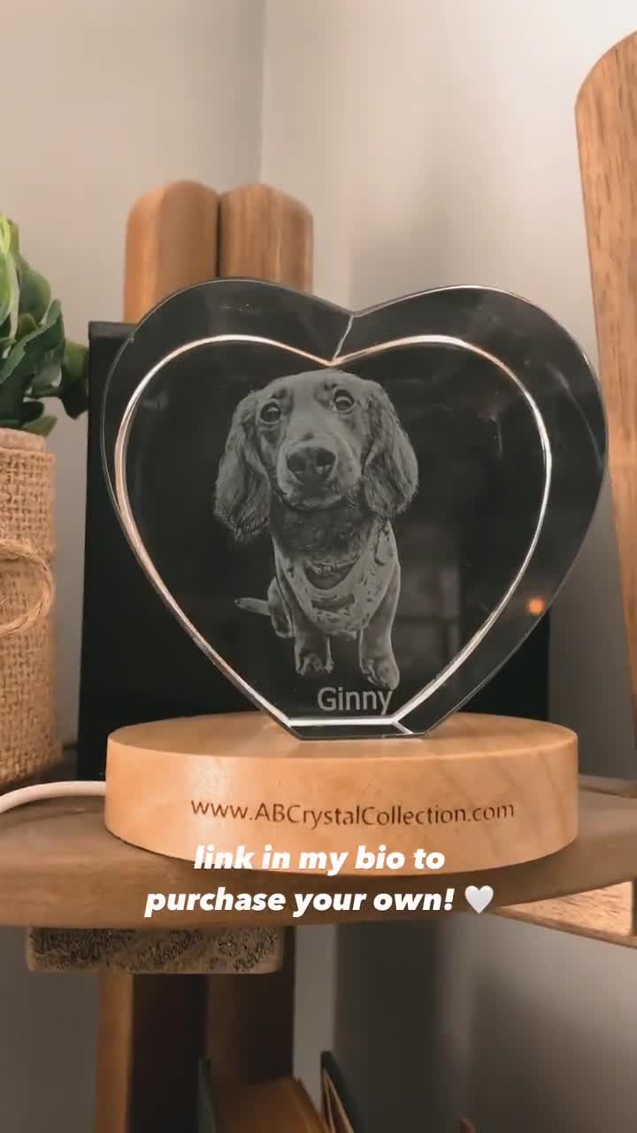 Personalized Pet 3D Engraved Crystal Photo Gift ( pet Loss, Dog Memorial,  pet sympathy gift )