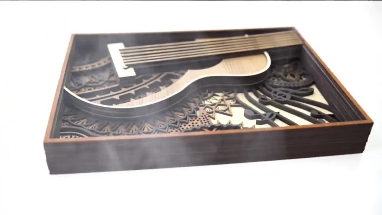 Stylish Multilayer Guitar Wall Art, Guitar Mandala Wall