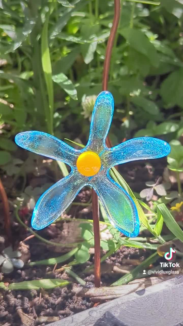 Flower Garden Stake Made with Recycled discount Glassware