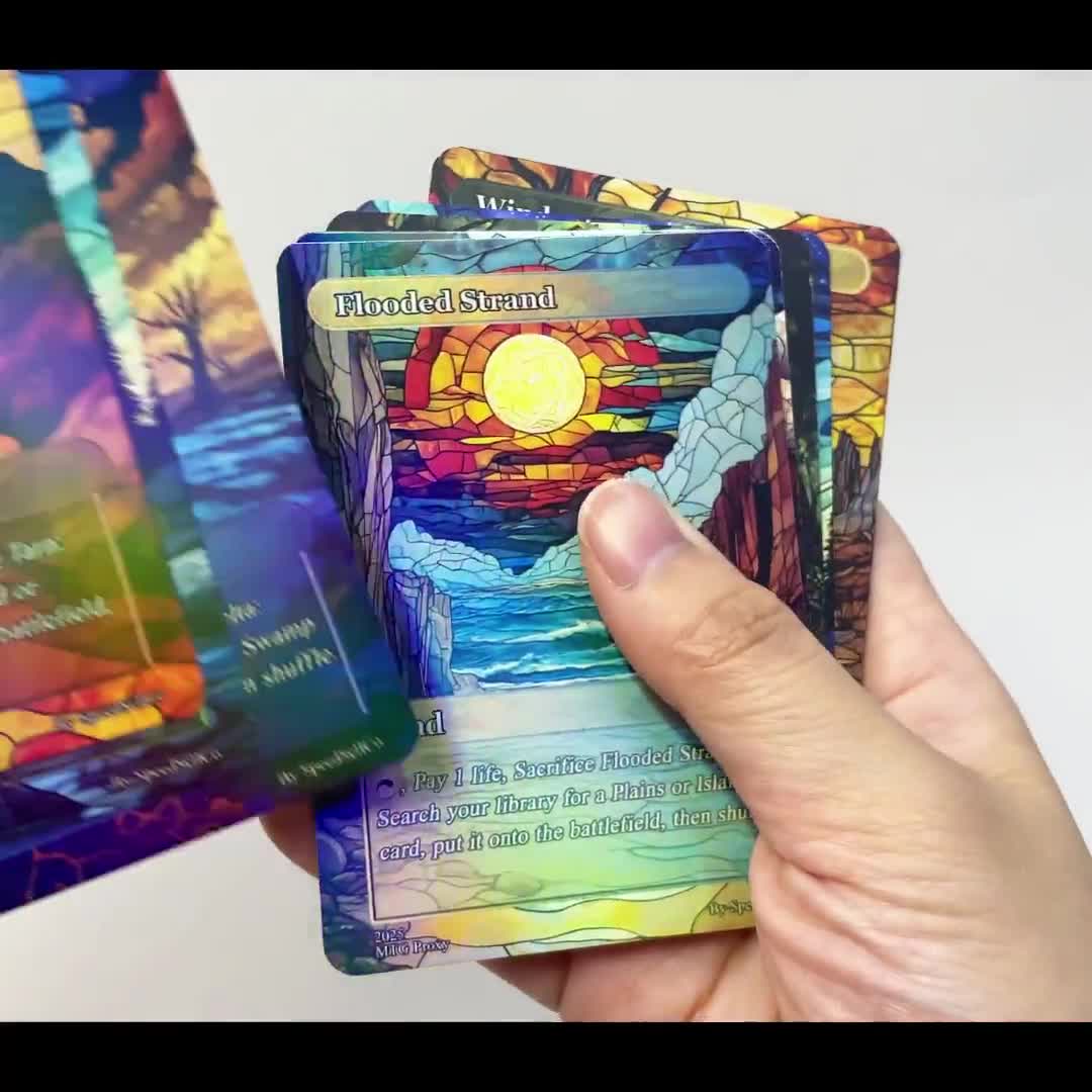 Fetch Land Bundle (10+ Cards), Stained Glass Style Custom Proxy