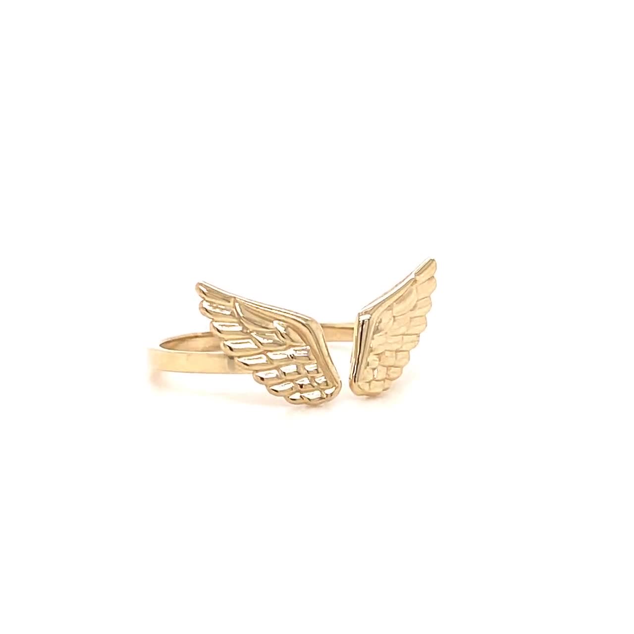 Angel Wings Stackable 14k Gold Women's Ring – Vansweden Jewelers