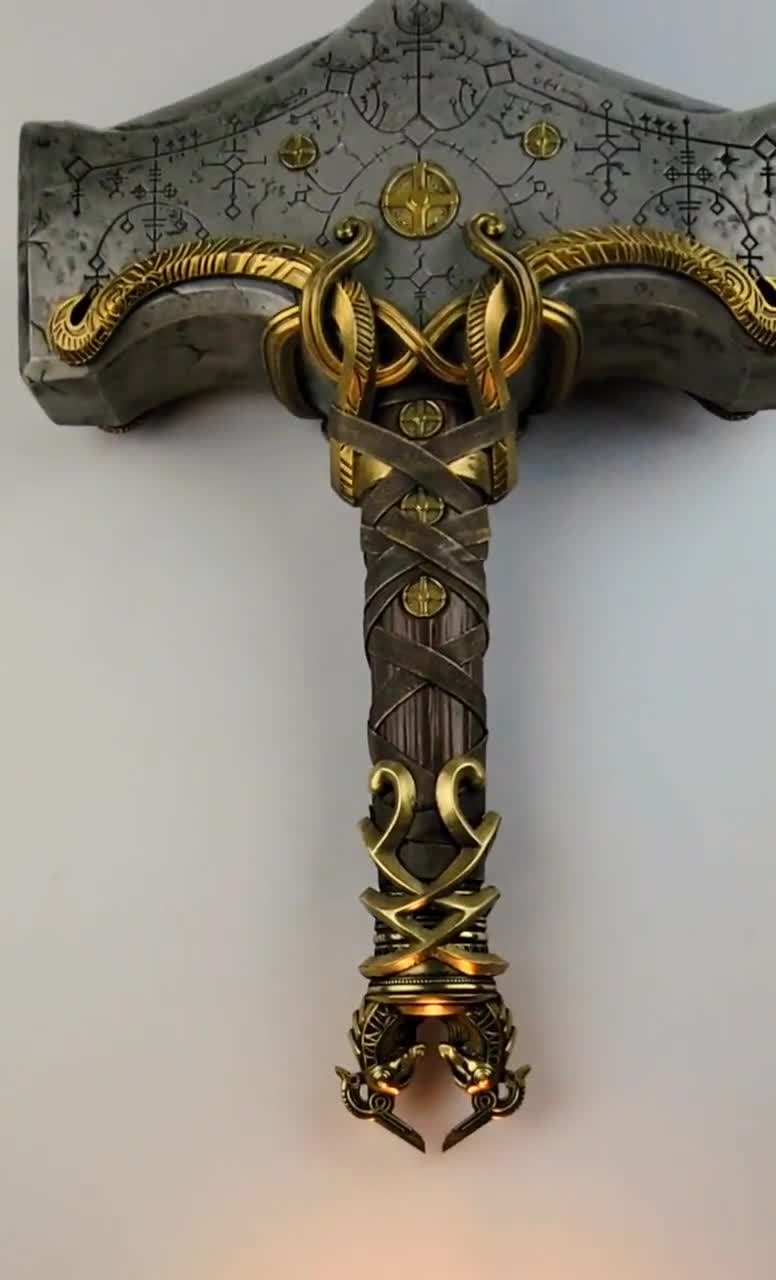 STL file God of War: Ragnarok - Thor Mjolnir - UPDATED 🔫・Design