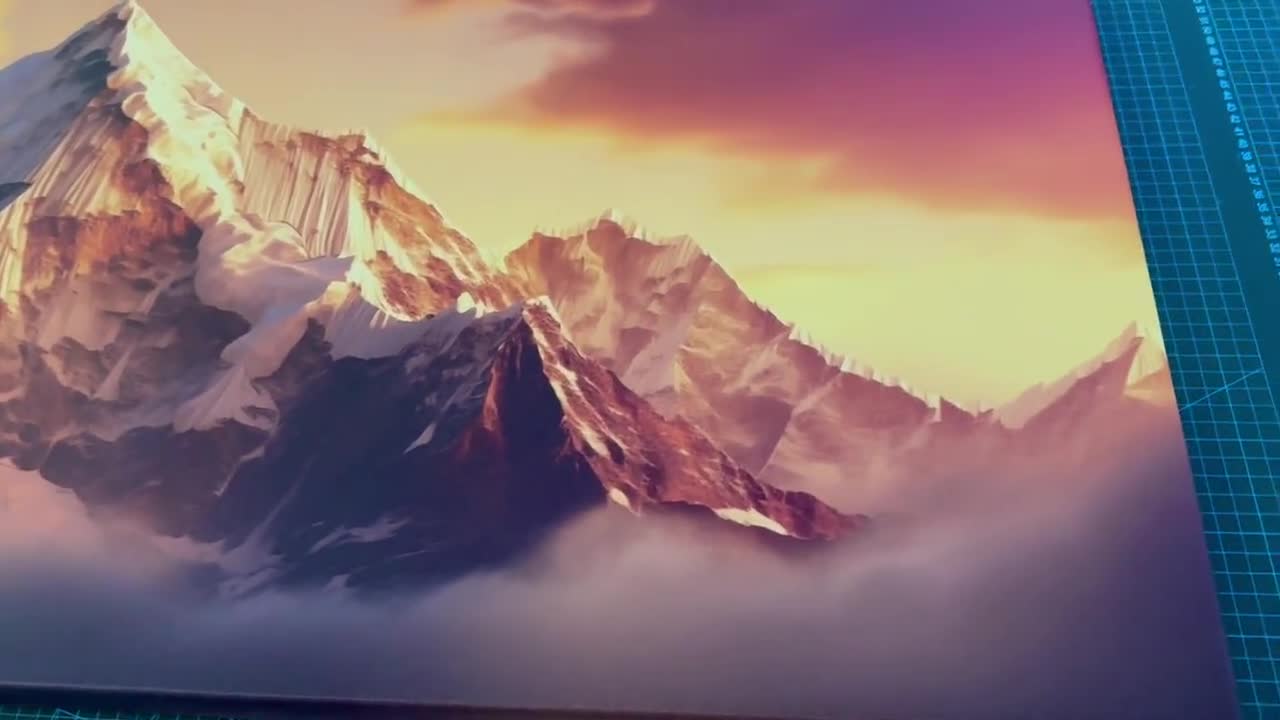 Everest Sunset Canvas Print, Himalayas Wall Art, Large Everest