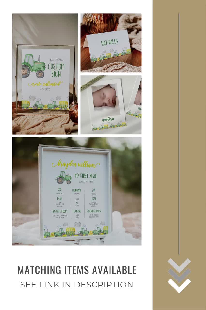 SUNBEAUTY Striscione Buon Compleanno Happy Birthday Banner Verde Banner di Trattore Verde di Buon Compleanno Festa di Birthday Banner per Decorazione Della Festa per Bambini Ragazzo Feste Baby Shower